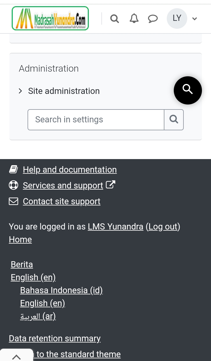 Cara merubah bahasa di Moodle